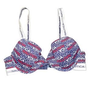 Nautica Red White & Blue T-Shirt Bra Women's Size 34C